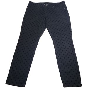 SEVEN7 Black jeans with velvet polka dots skinny size 14